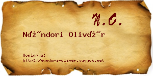 Nándori Olivér névjegykártya